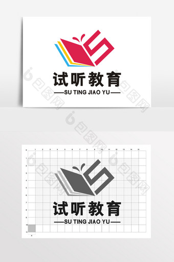 在线教育辅导学校书店LOGO标志VI图片