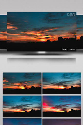 震撼傍晚日落晚霞延时风光视频图片