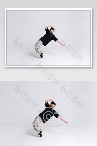 街舞男孩垫脚街舞动作
