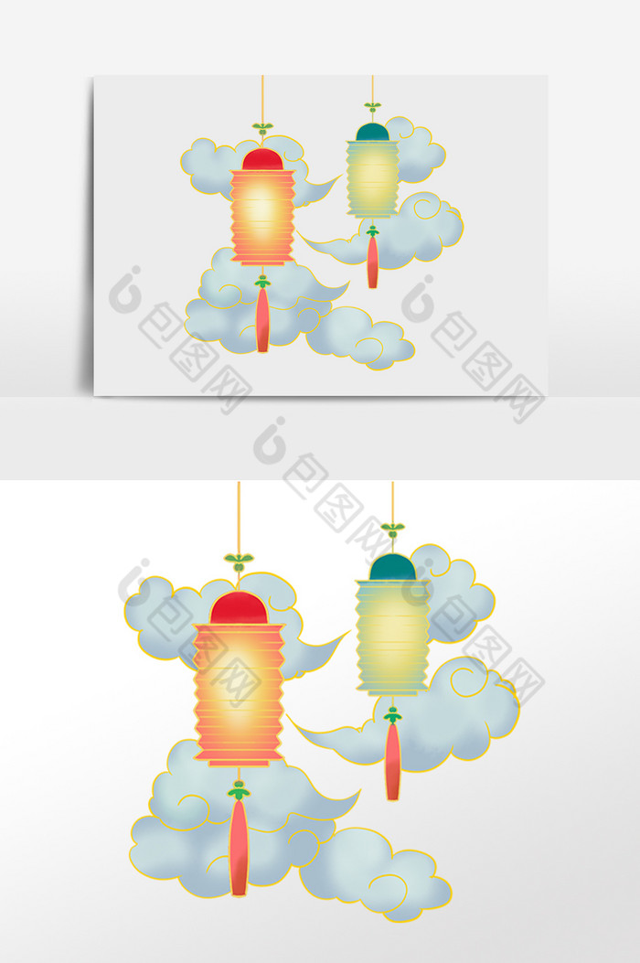 中式祥云古风灯笼图片图片