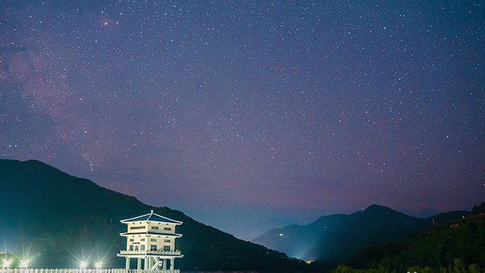 震撼石头河延时实拍星空视频