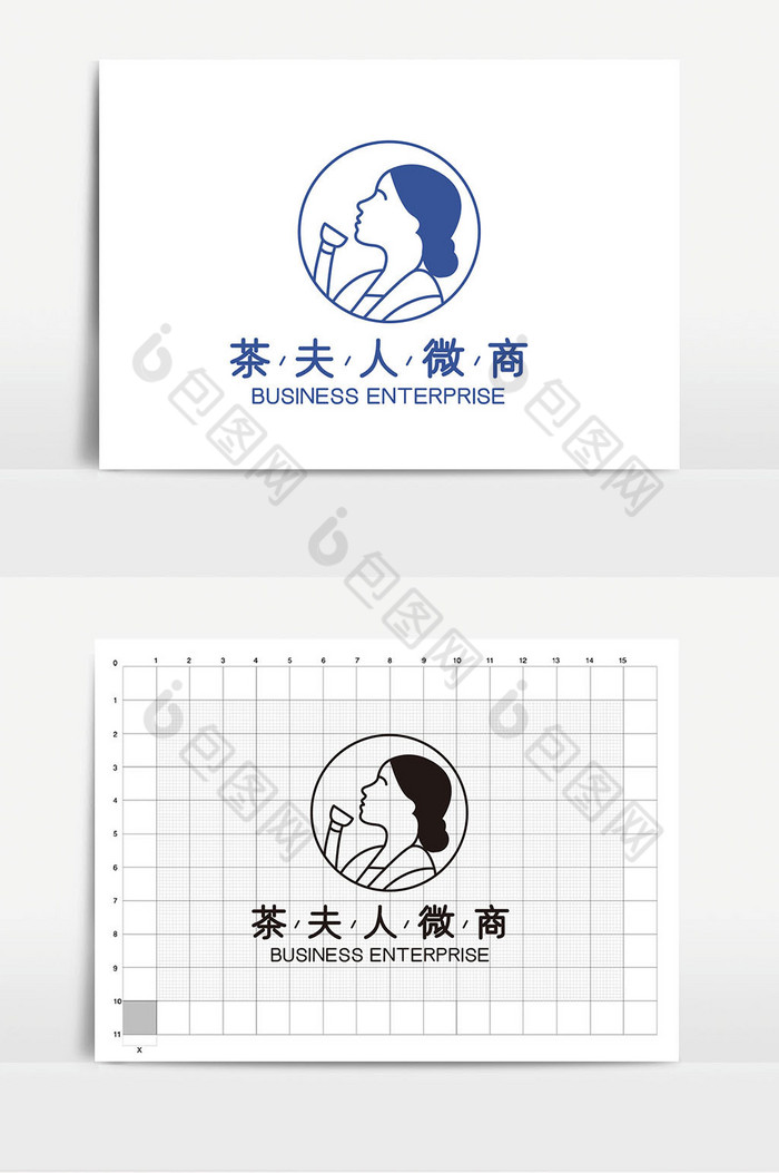 美女品茶图形电商微商LOGOVI图片图片