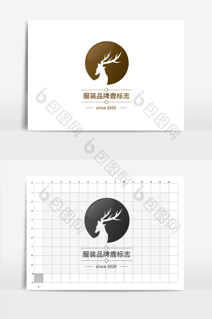棕色服装咖啡鹿标志图片