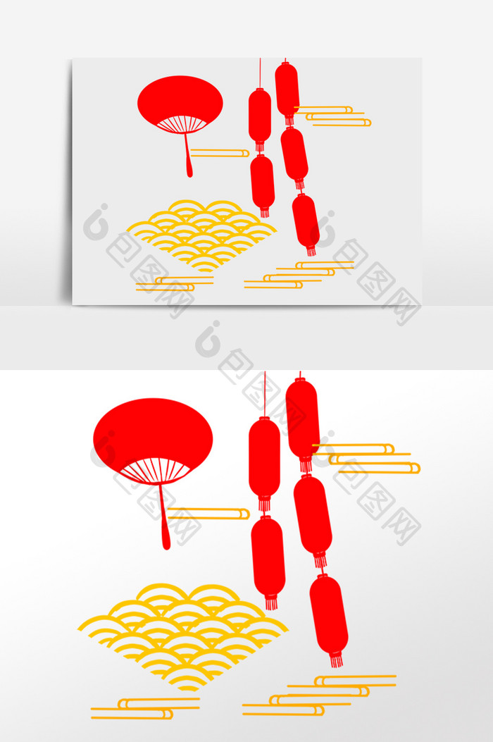 中式灯笼花纹底纹