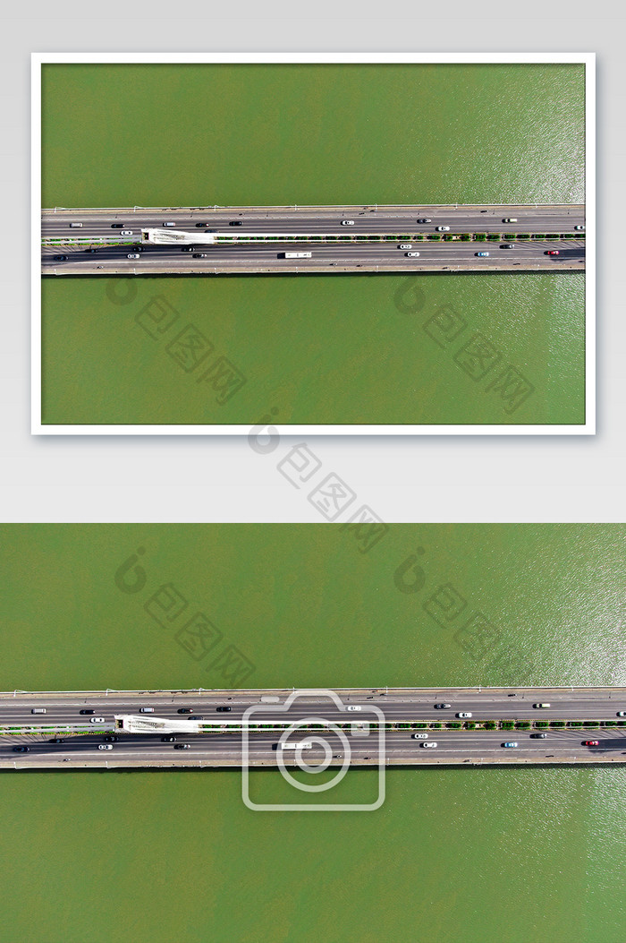 俯拍跨湘江大桥摄影图片
