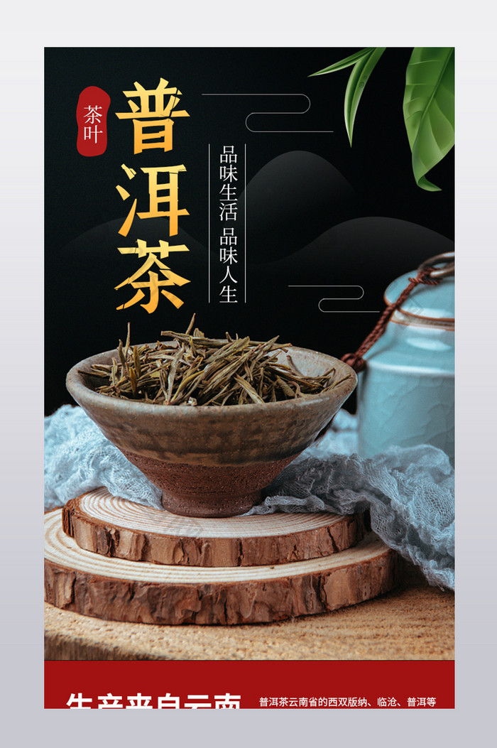 普洱茶叶养生食材健康营养植物图片图片