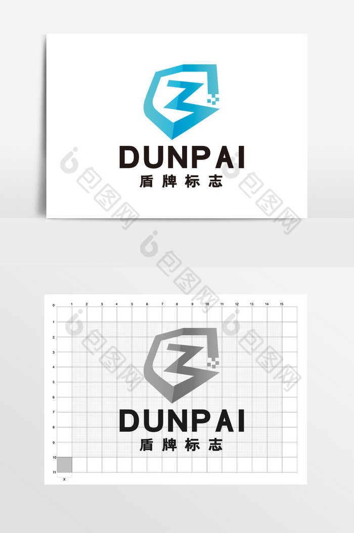 盾牌科技安保字母Z物业LOGO标志VI图片图片