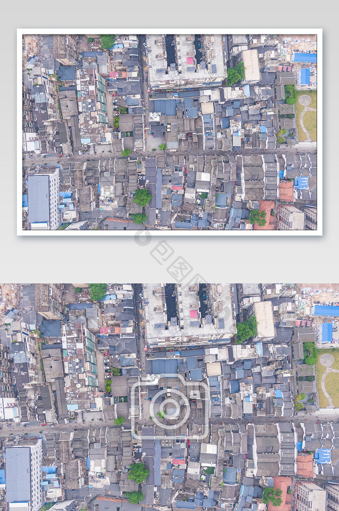 俯拍湖南长沙太平老街建筑群摄影图片