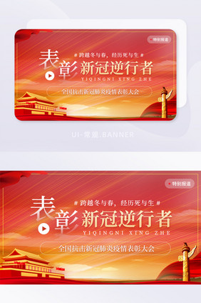 全国新冠疫情表彰大会逆行者banner