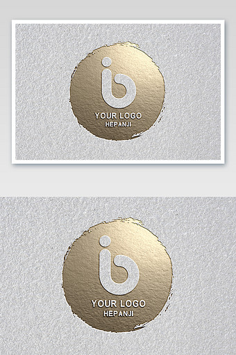 印章雕刻激凸质感烫金logo标志样机