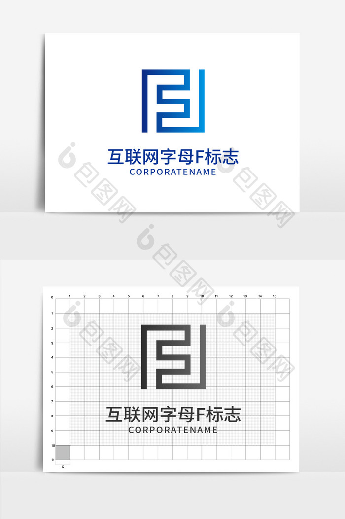 互联网科技字母f标志logo