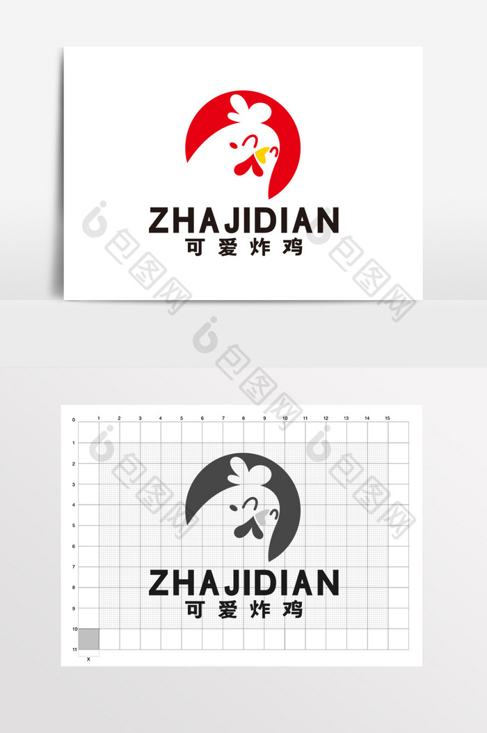 鸡排炸鸡店鸡肉可爱LOGO标志VI