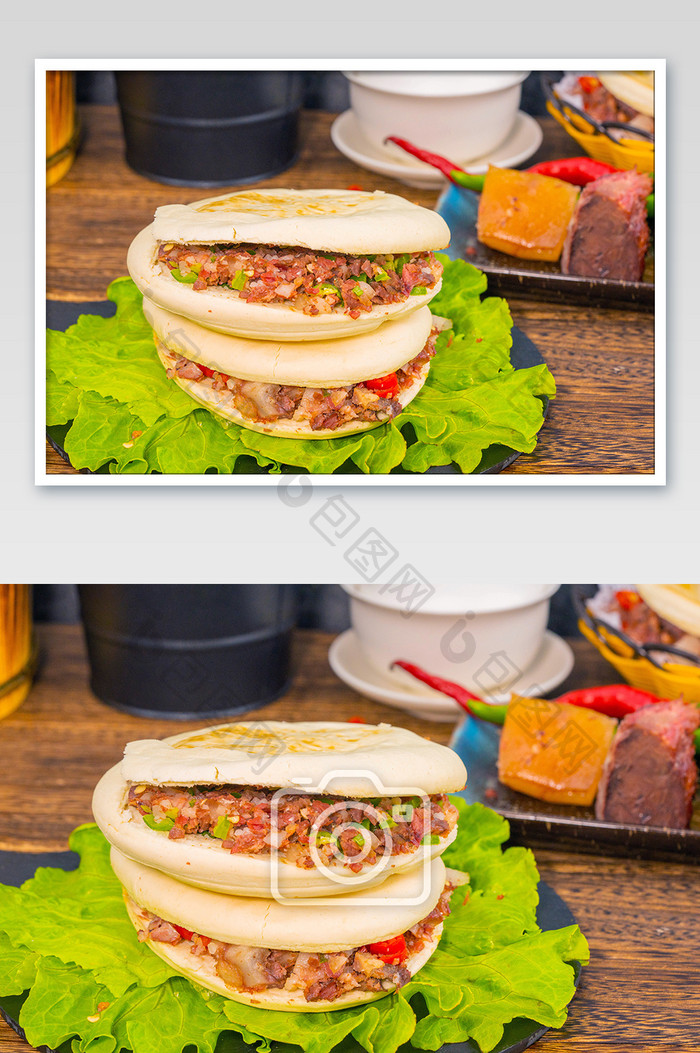 高清肉夹馍食品摄影图