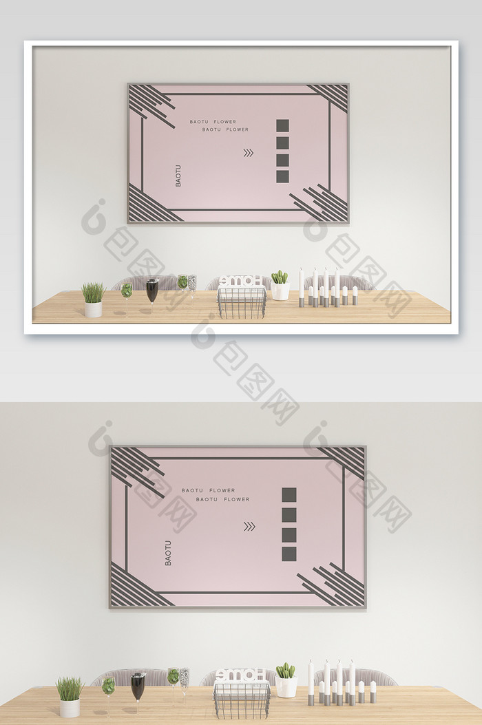 简约大气餐桌挂画装饰画样机