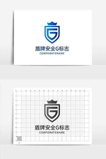 盾牌安全科技网络字母g标志图片下载