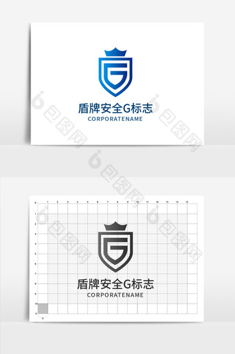 盾牌安全科技网络字母g标志图片