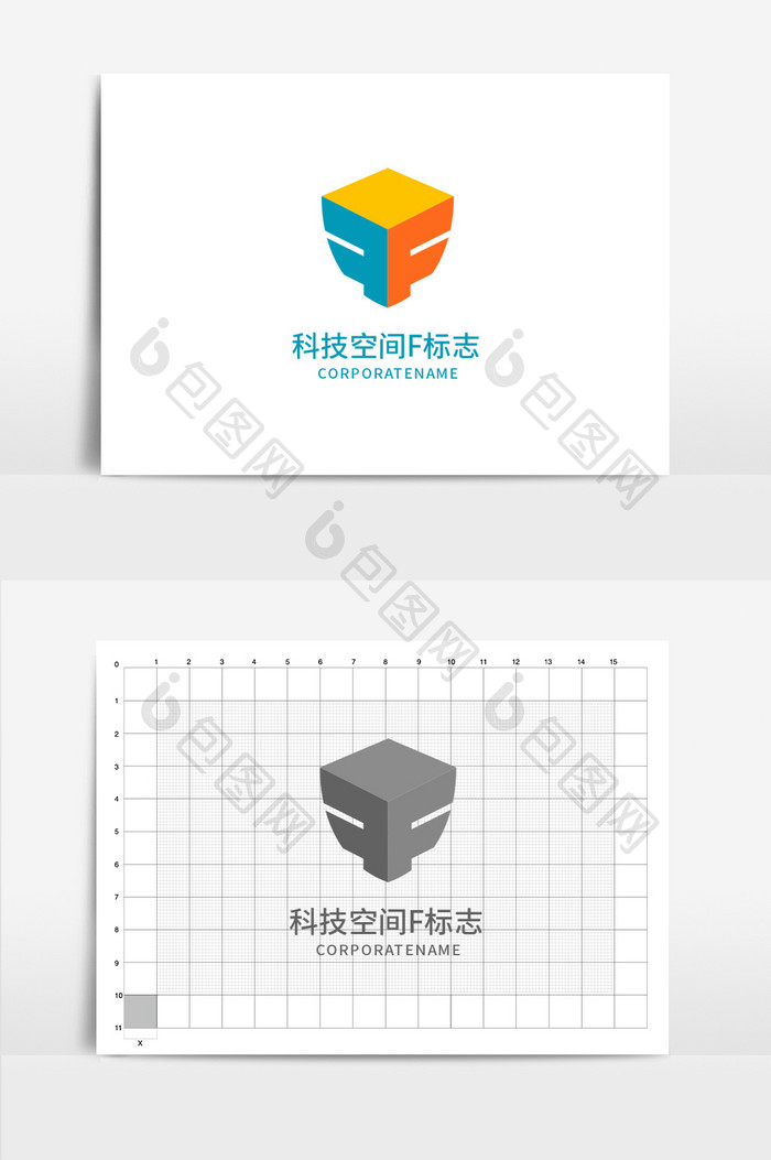 科技空间字母f标志