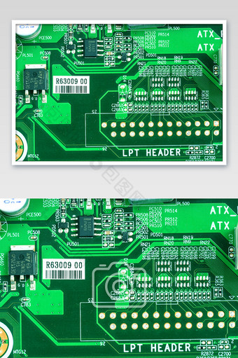 绿色电路板高清摄影图图片