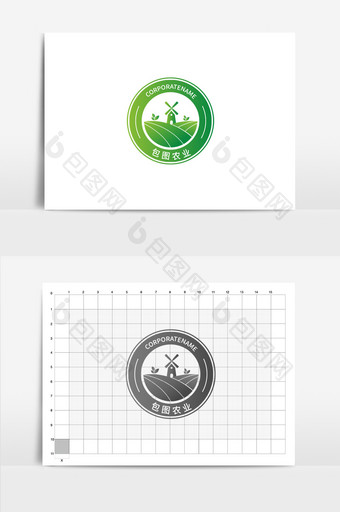 农业农田风车logo标志图片