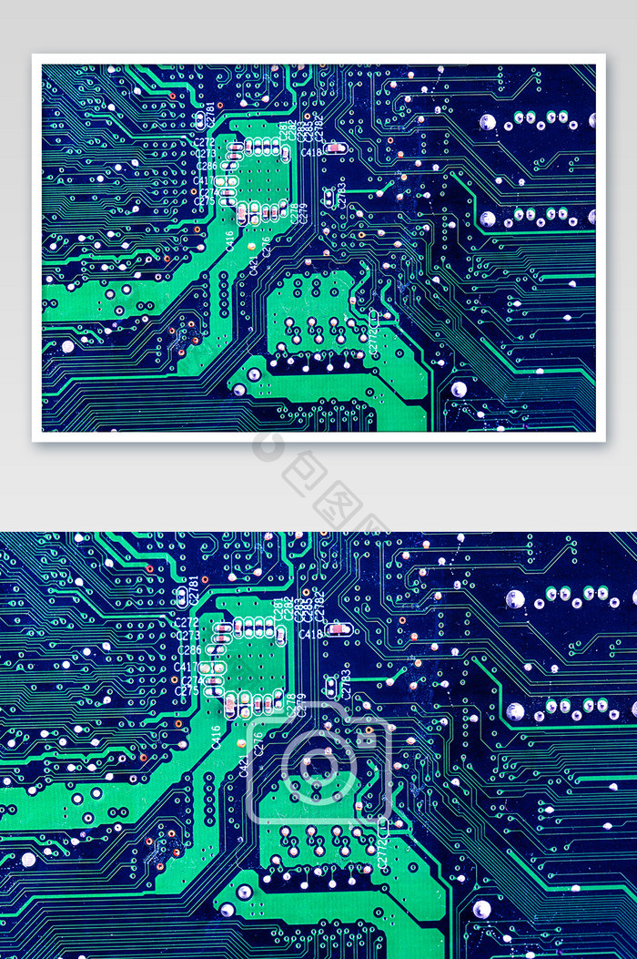 电路板芯片摄影图