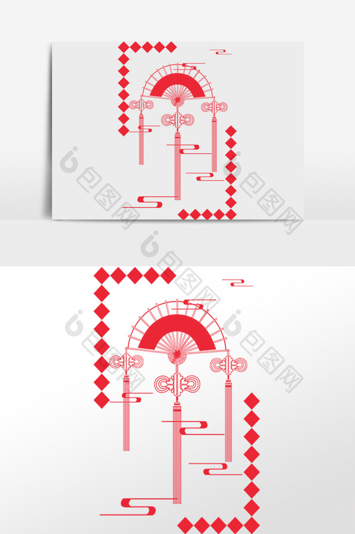 新年喜庆扇子底纹