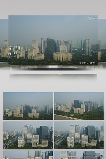 杭州市cbd公园明珠国际城市建筑航拍视频图片