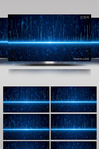 4K蓝色风格粒子光线舞台演出背景图片