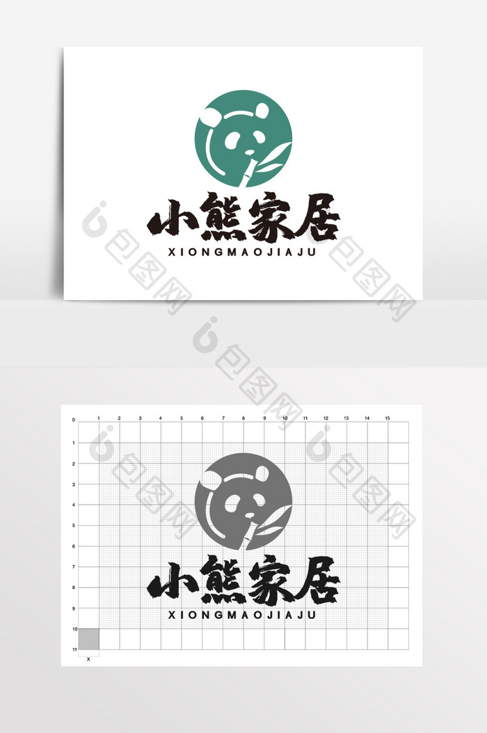 熊猫家具竹子家居LOGO标志VI