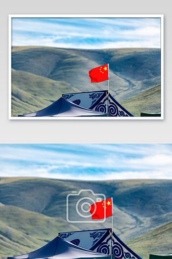 藏区旗帜图片