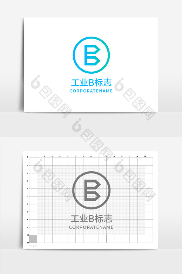 工业字母b标志logo