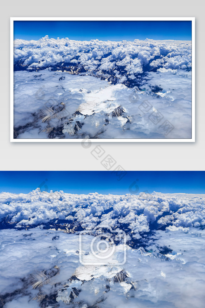 西藏云层之上的雪山图片图片