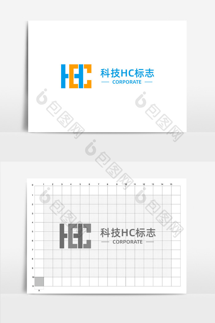 科技教育字母hc标志