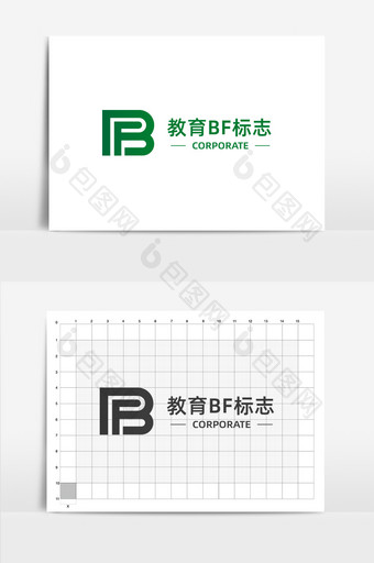 教育字母bf标志logo图片
