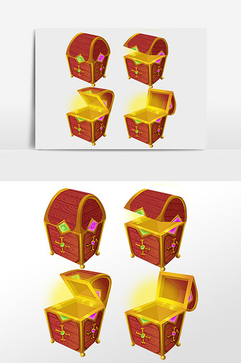 逐渐打开的宝箱宝藏