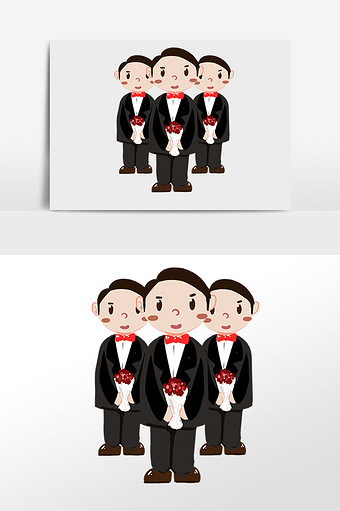 婚礼结婚礼服伴郎团