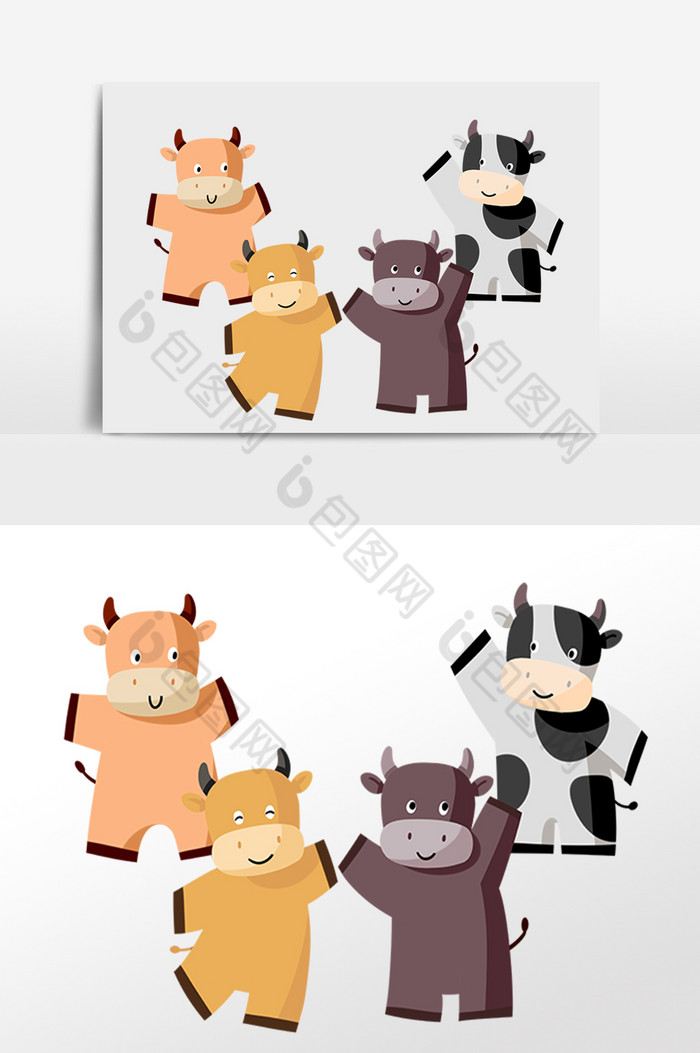 一群小牛2021春节图片