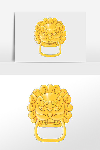 狮子头门把手金属图片