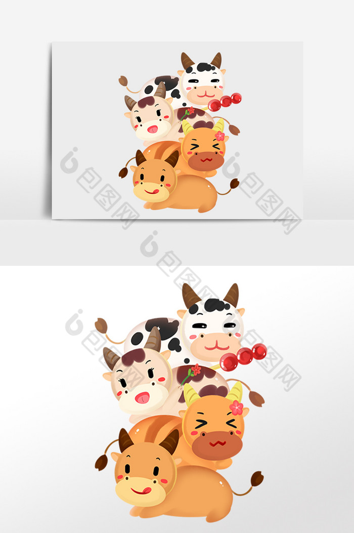 2021牛年一群小牛图片