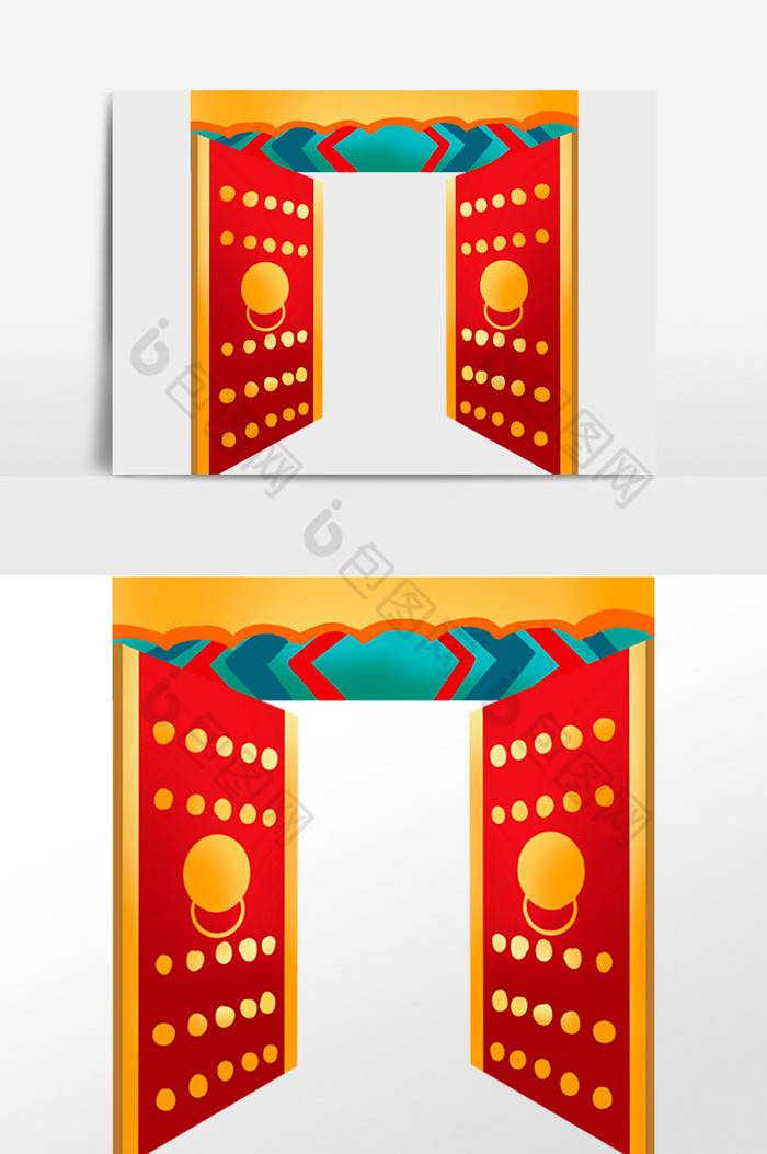 新年开门大门图片