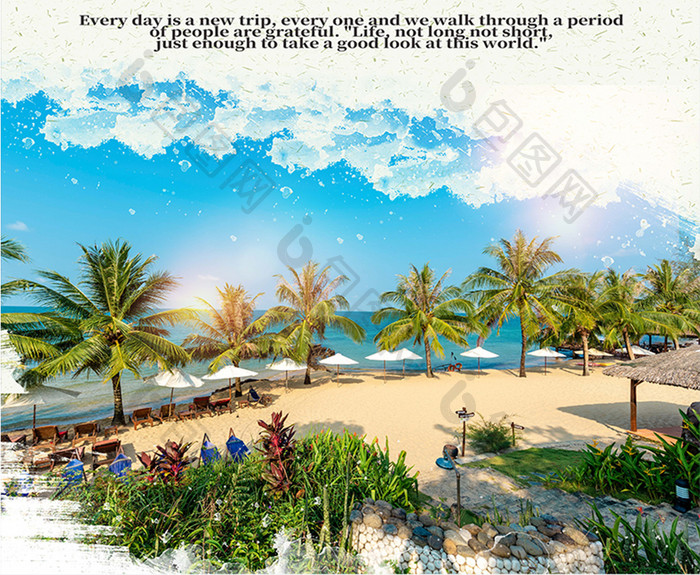 美丽国内旅游三亚海边海滨度假旅游海报