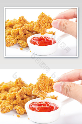 柳金带有食欲的炸鸡腿金黑椒鸡块黑色拍摄双层鸡腿堡薯条沾蕃茄酱拍摄