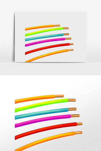 卡通电线彩色电源线