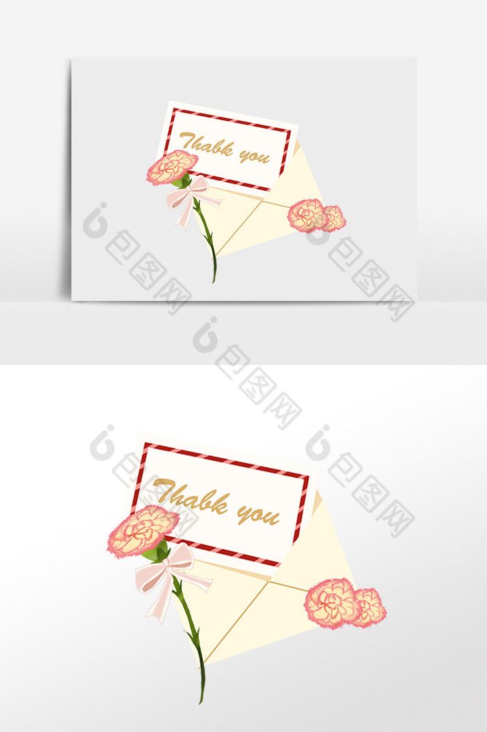 感谢信花与信封花束图片图片