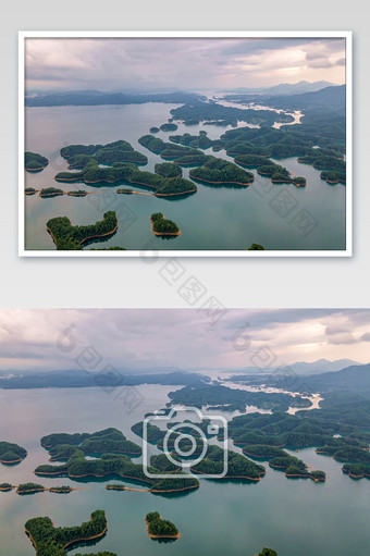航拍千岛湖风景区摄影图片