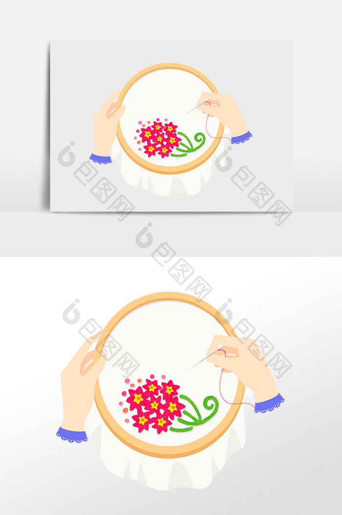 卡通可爱手工刺绣