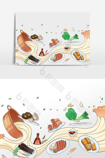 国潮火锅食物食材图片