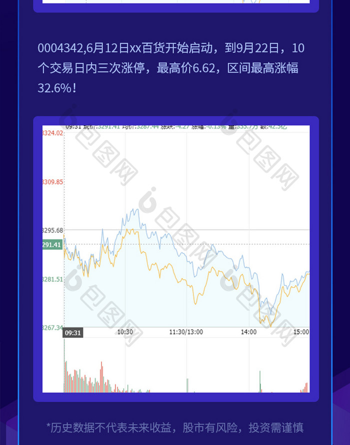 紫色金融基金半导体新基建股票H5长图