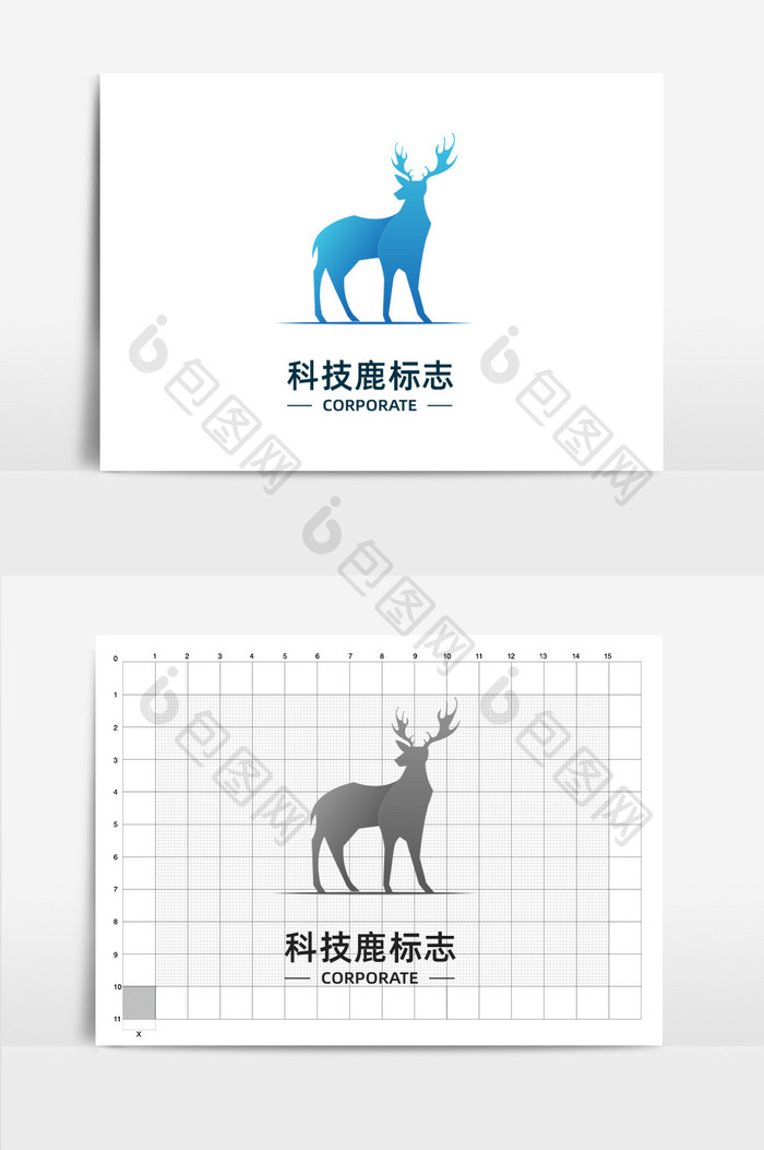 科技鹿标志logo