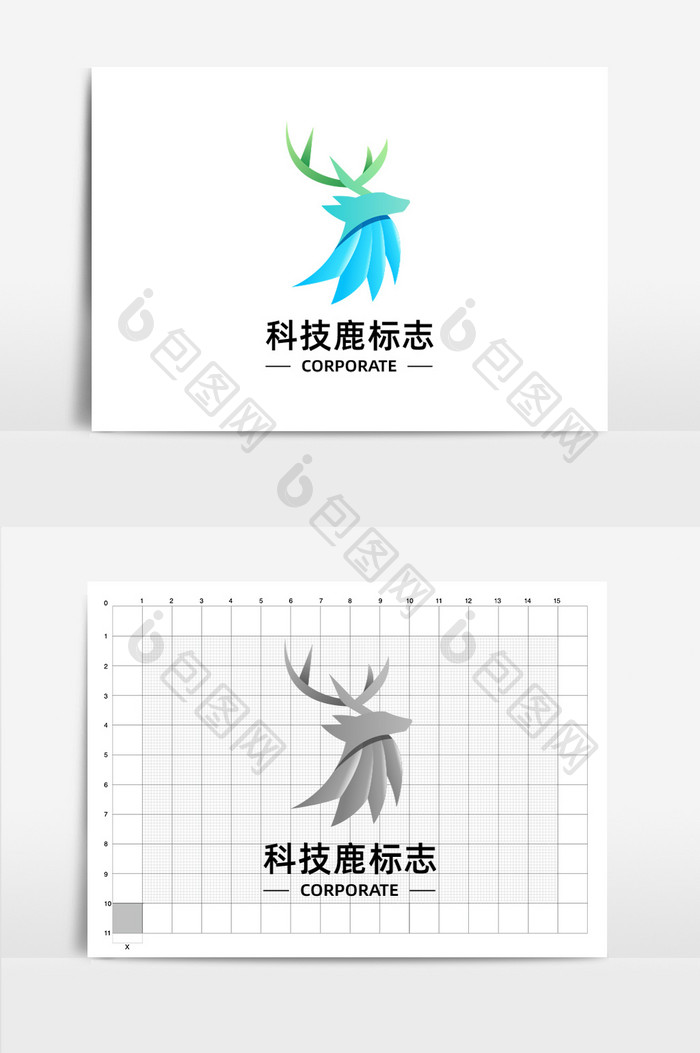 科技动物鹿标志logo