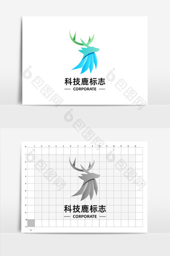 科技动物鹿标志logo图片